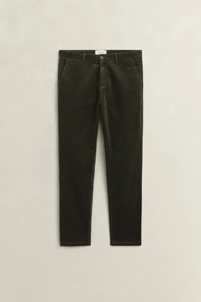 Gant Slim Corduroy Chinos In Green