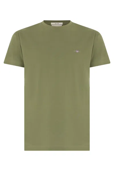 Gant Slim Fit Cotton T-shirt In Green