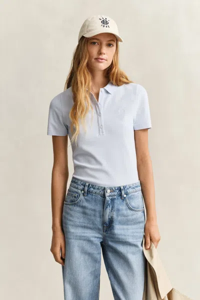Gant Slim Fit Polo Shirt In Blue