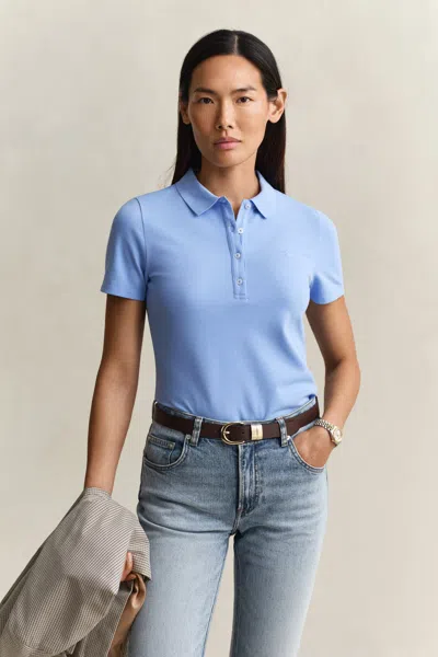 Gant Slim Fit Polo Shirt In Blue