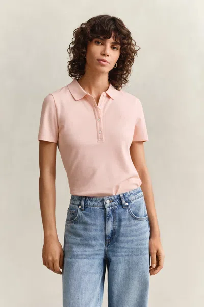Gant Slim Fit Polo Shirt In Pink