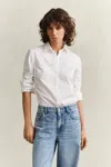 Gant Slim Fit Poplin Shirt In White