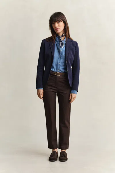 Gant Slim Fit Slacks In Brown