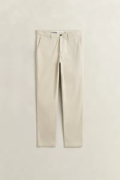 Gant Slim Fit Smart Chinos In Neutral