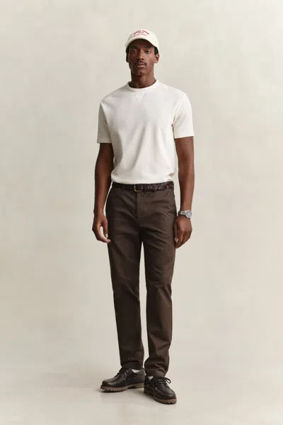 Gant Slim Fit Smart Chinos In Brown