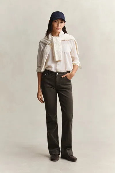 Gant Slim Flared Color Jeans In Brown