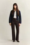 Gant Slim Flared Slacks In Brown