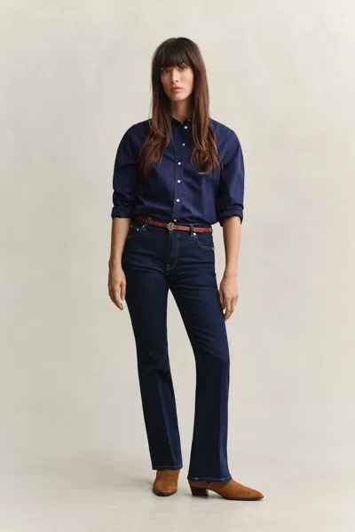 Gant Slim Flared Stretch Jeans In Blue