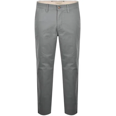 Gant Slim Light Canvas Chinos Grey In Gray