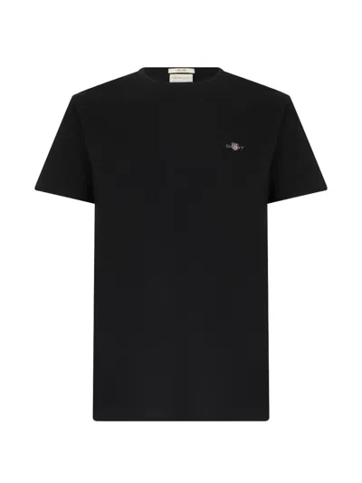 Gant Mens Regular Fit Short Sleeve Shield Logo T-shirt Nos In Black