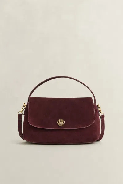 Gant Slouchy Suede Shoulder Bag In Darkened Wine