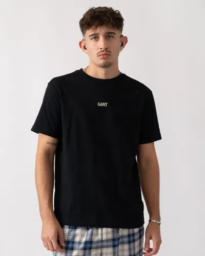 Gant Small Graphic Short Sleeve Mens T-shirt In Black