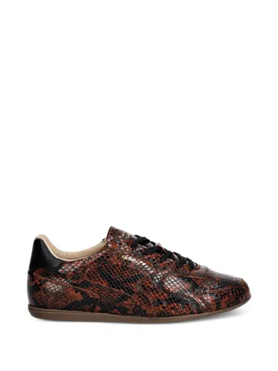 Gant Snakeskin-effect Lace-up Sneakers In Brown