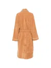 Gant Solid Velour Piped Robe In Brown