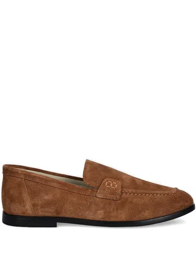 Gant Stitched Leather Loafers In Brown