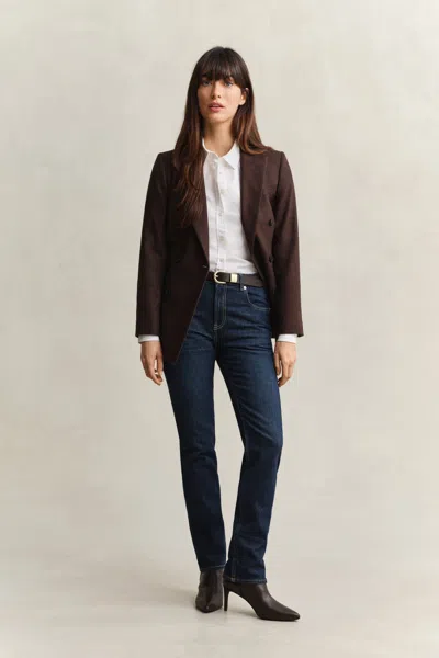 Gant Straight Leg Stretch Jeans In Blue