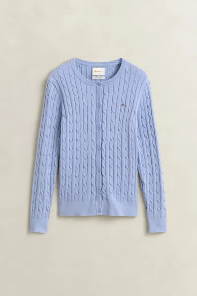 Gant Stretch Cotton Cable Knit Cardigan