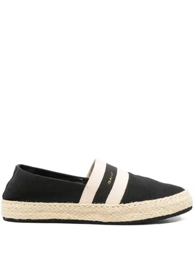 Gant Stripe-detail Flat Espadrilles In Black