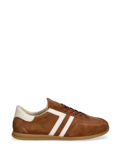 Gant Stripe Suede Sneakers In Brown