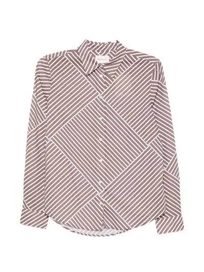 Gant Striped Button-down Shirt In Brown