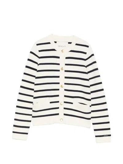 Gant Striped Button-up Cardigan In Multi