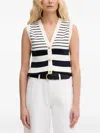 Gant Striped Button-up Gilet In Multi