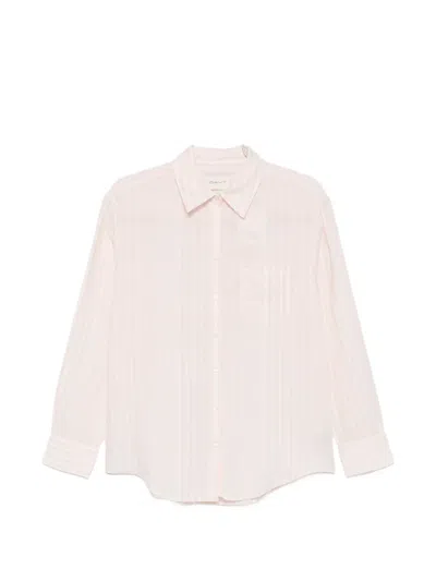Gant Striped Chest-pocket Shirt In Pink