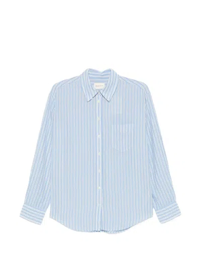 Gant Striped Cotton Shirt In Blue