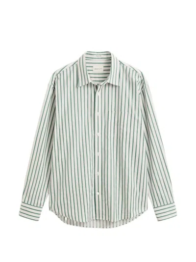 Gant Striped Cotton Shirt In White