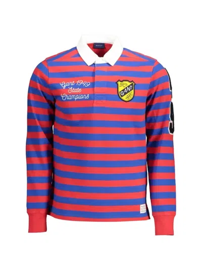 Gant Striped Embroidered Polo Shirt In Multi