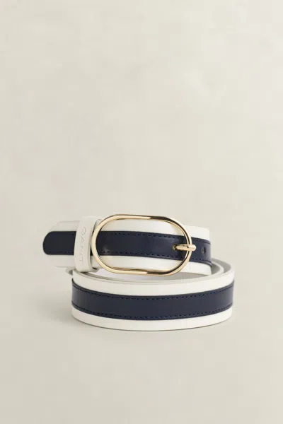Gant Striped Leather Belt In Multi