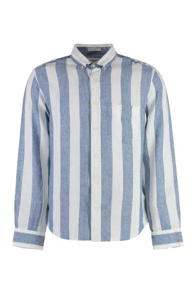 Gant Striped Linen Shirt In White