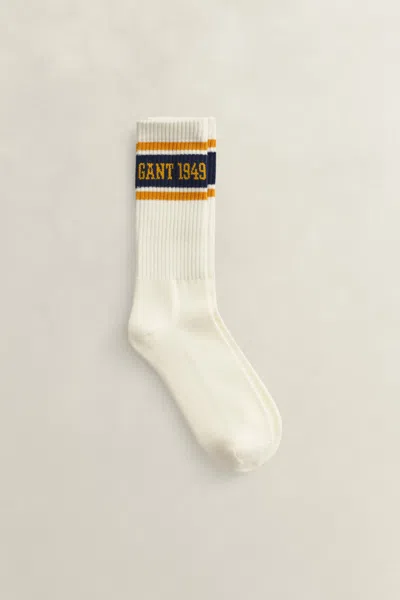 Gant Striped Logo Sport Socks In White
