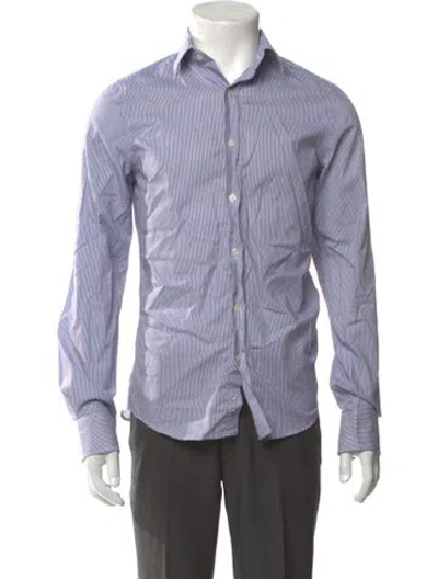 Pre-owned Gant Striped Long Sleeve Dress Shirt In Blue