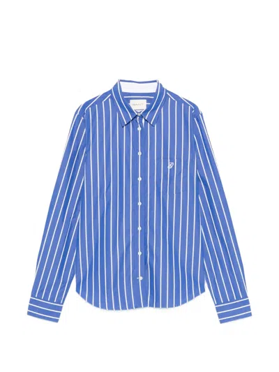 Gant Striped Long-sleeve Shirt In Blue