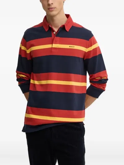 Gant Striped-pattern Polo Shirt In Blue