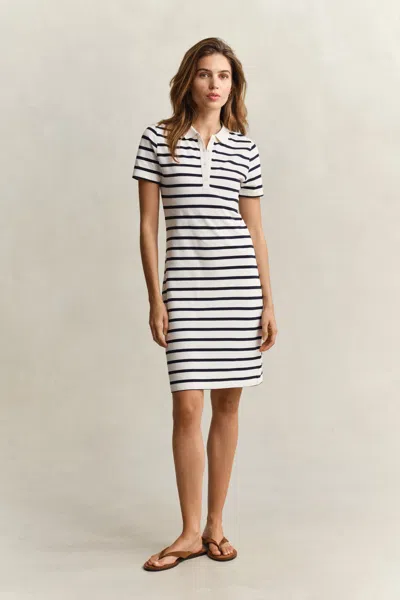 Gant Striped Piqué Polo Dress In Multi