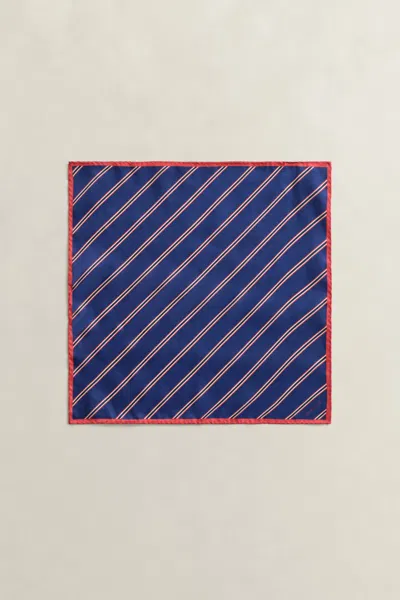Gant Striped Pocket Square In Blue
