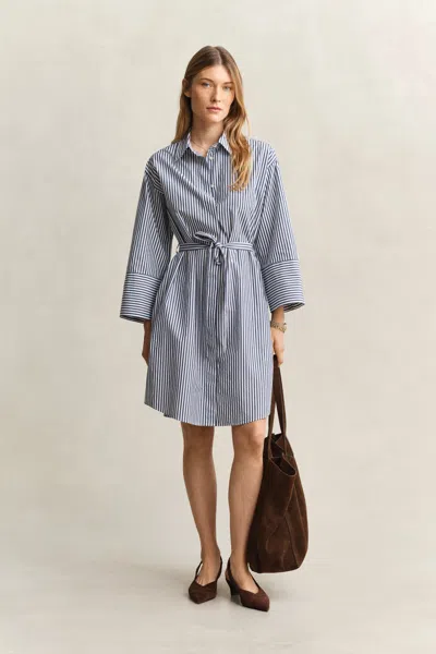 Gant Striped Poplin Shirt Dress In Multi
