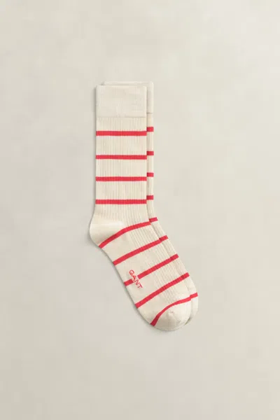 Gant Striped Rib Socks In Multi