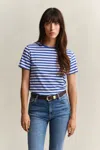 Gant Striped Shield T-shirt In Blue