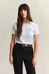 Gant Striped Shield T-shirt In Blue