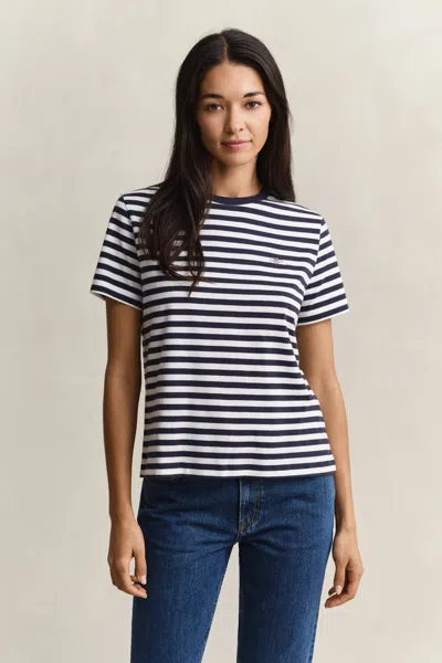 Gant Striped Shield T-shirt In Multi