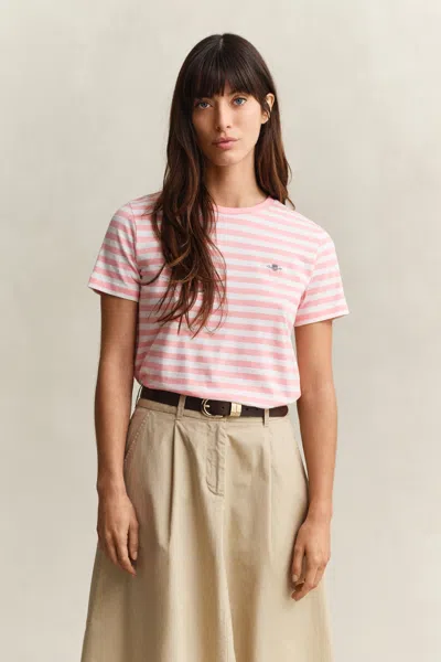 Gant Striped Shield T-shirt In Multi