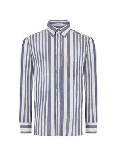 Gant Striped Shirt In Blue