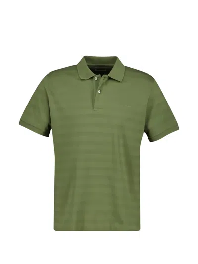 Gant Striped Short-sleeve Polo Shirt In Green