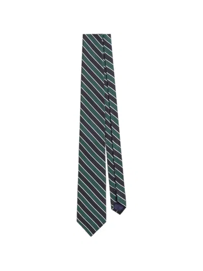 Gant Striped Silk Tie In Multi