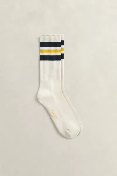 Gant Striped Sport Socks In White