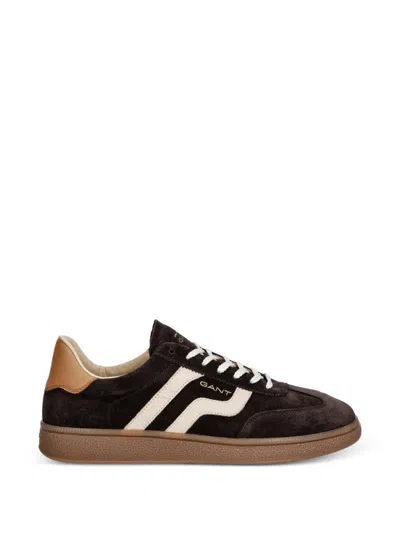 Gant Striped Suede Sneakers In Brown