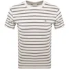 Gant Striped T Shirt Cream In White